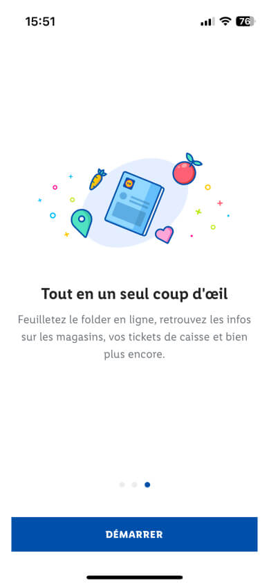 Capture d'écran du l'application mobile Lidle Plus